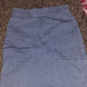 Blue denim skirt
